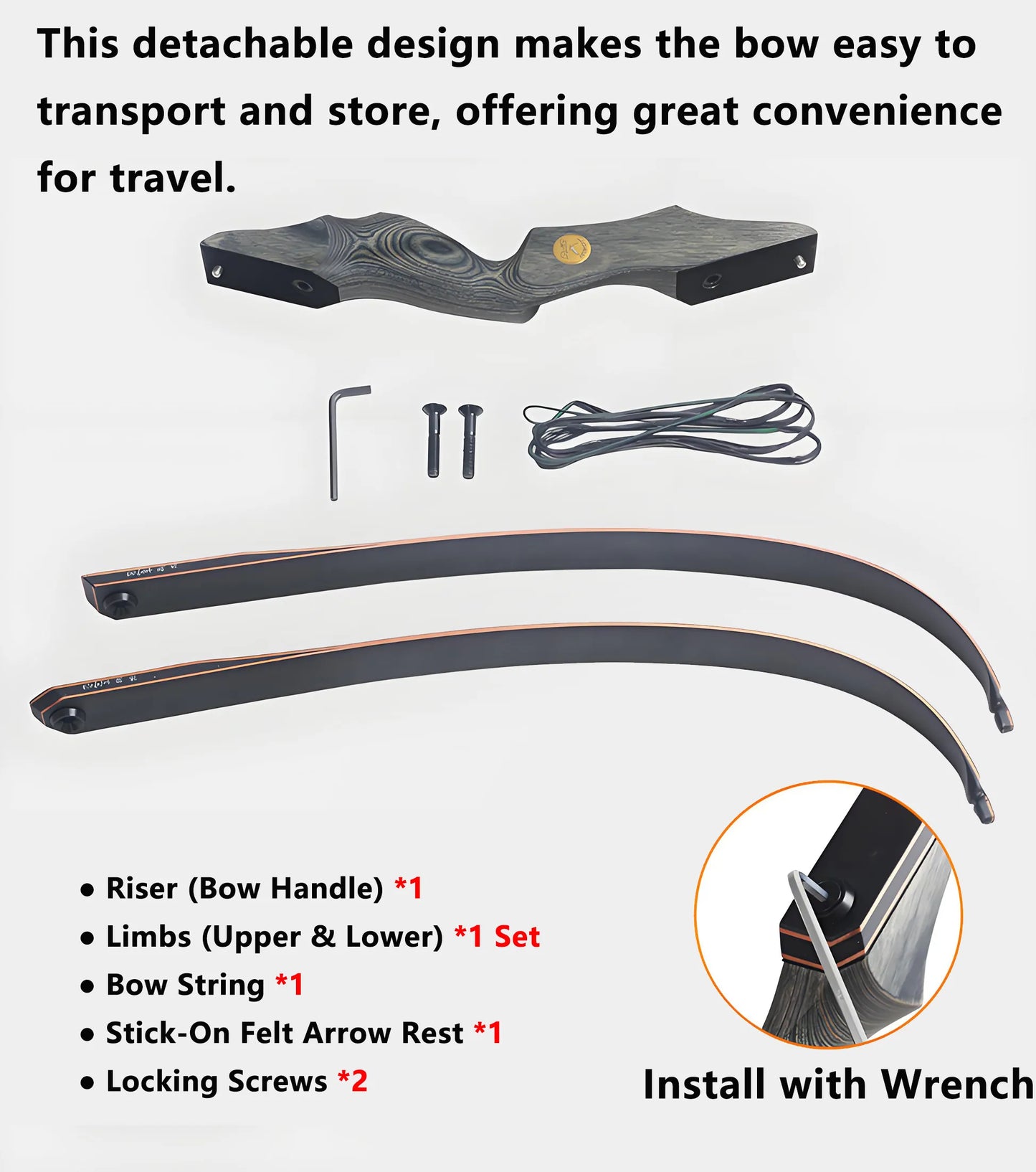AIM Hero Takedown Recurve Bow(30–55 Lbs)